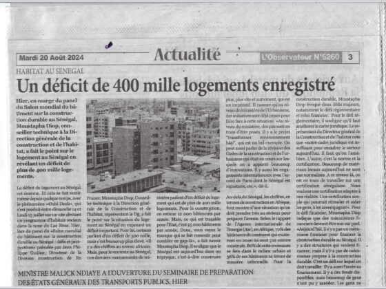 UN DÉFICIT DE 400 MILLE LOGEMENTS ENREGISTRÉ